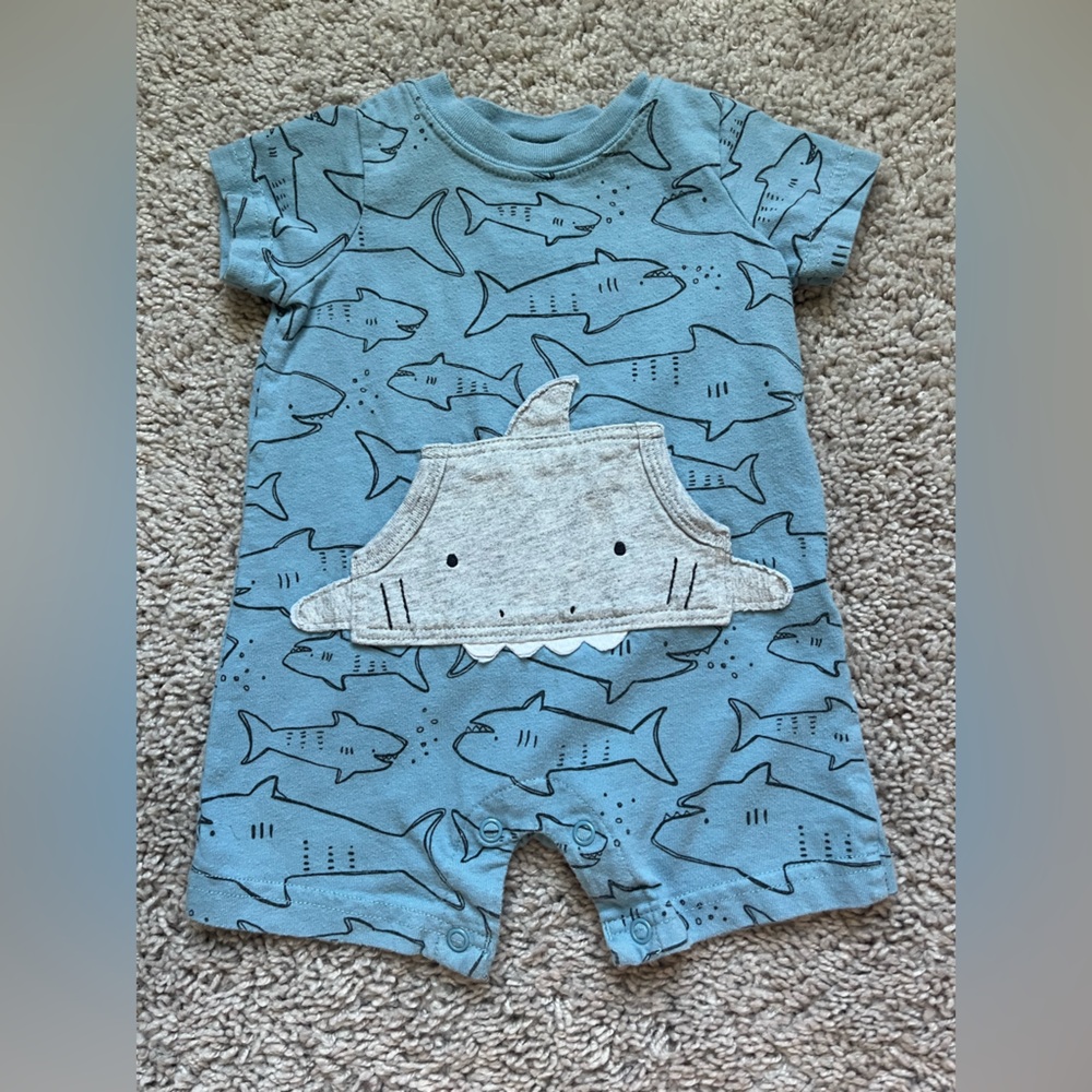 Carter's Blue Romper with Shark Design